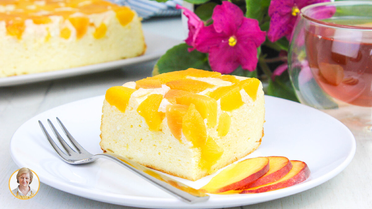 Нежнейшая творожная запеканка с персиками: идеальный завтрак для настоящих гурманов