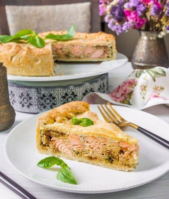 Рыбный пирог с рисом