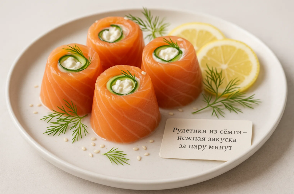 Рулетики из сёмги с творожным сыром: идеальная закуска за считанные минуты